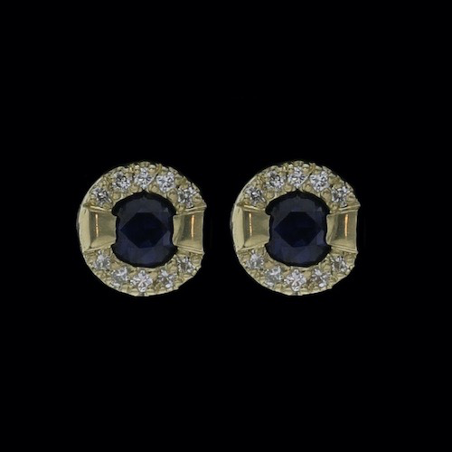 Ear Stud Sapphire Diamond Frame