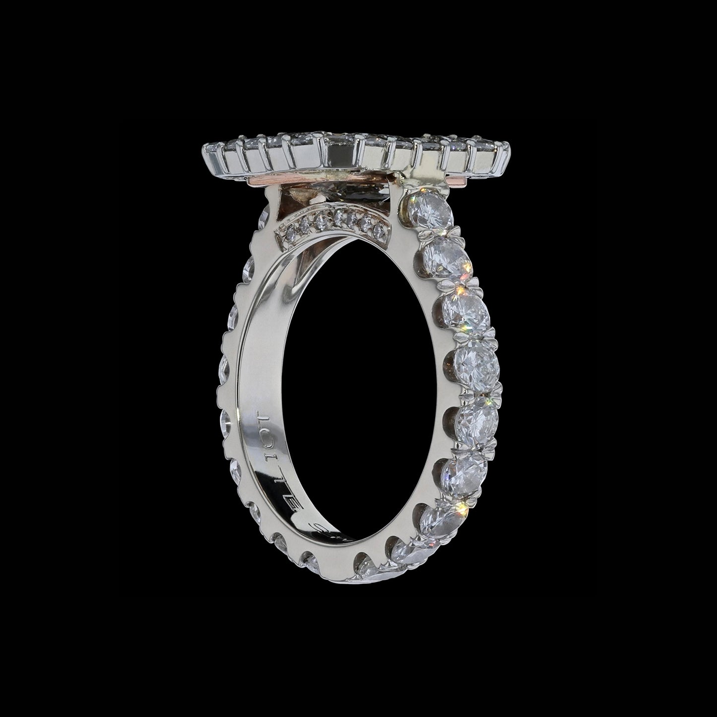 Ring Slide Emerald Blaze Pink Diamond Frame