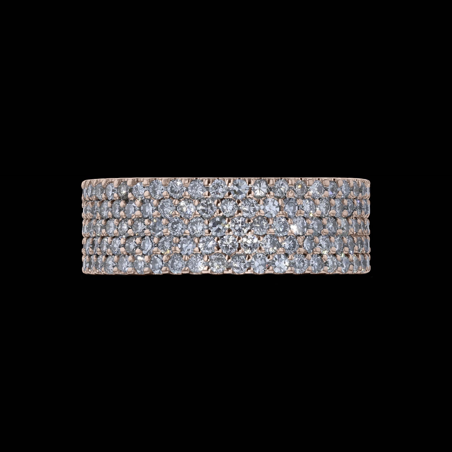 Band Diamond Pave 5 Rose