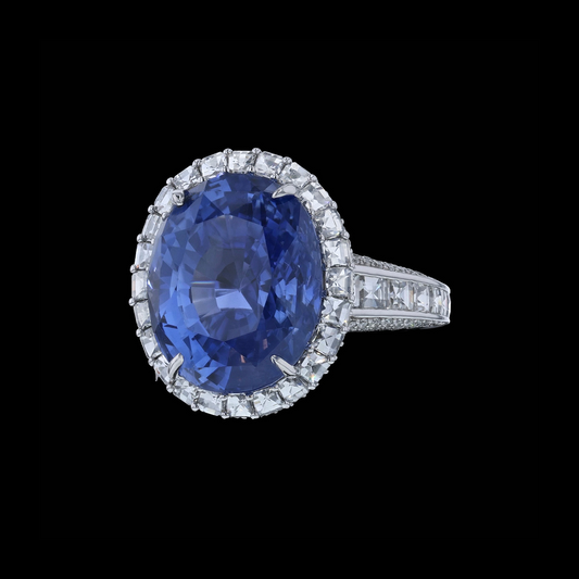 Ring Linear Sapphire Blaze Frame