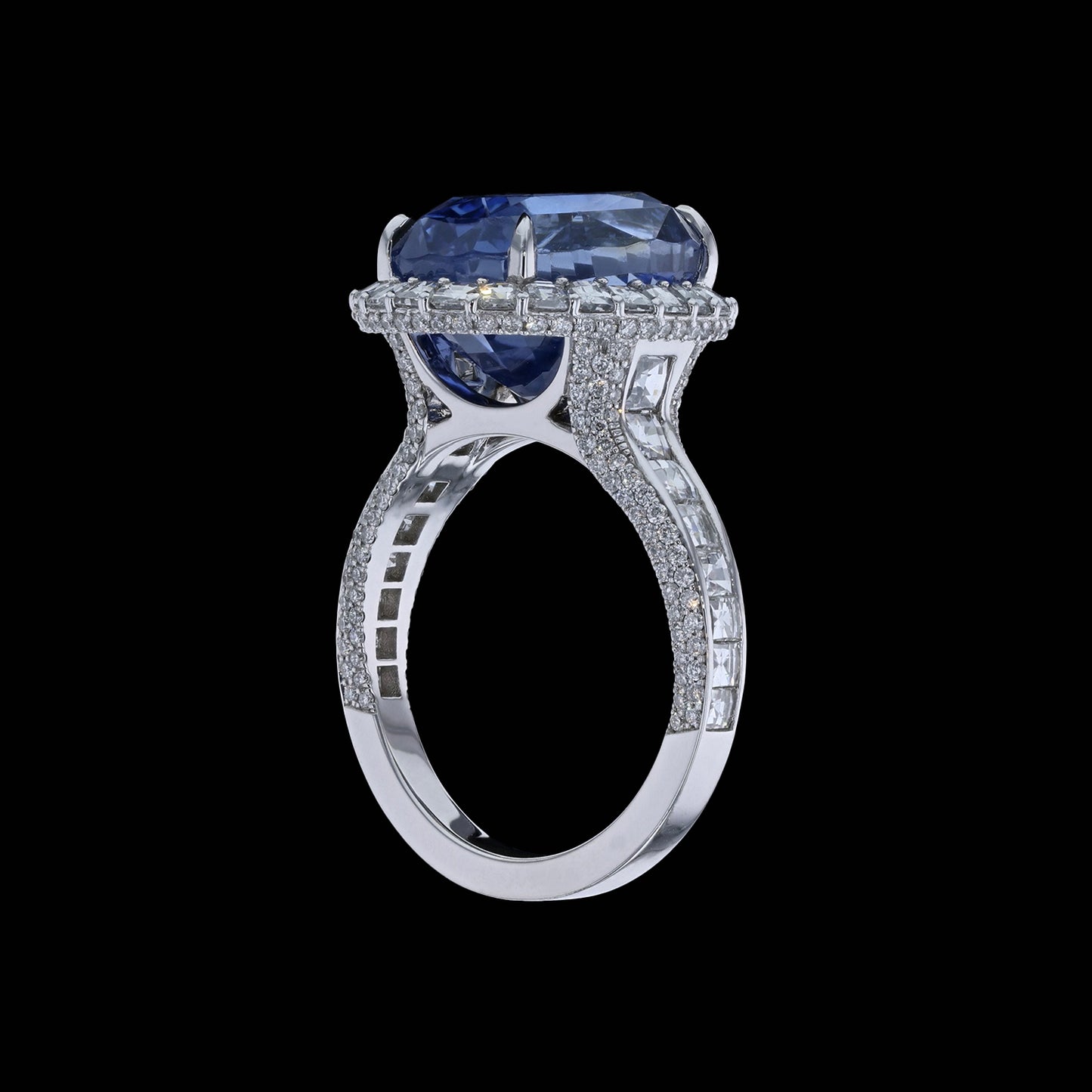 Ring Linear Sapphire Blaze Frame