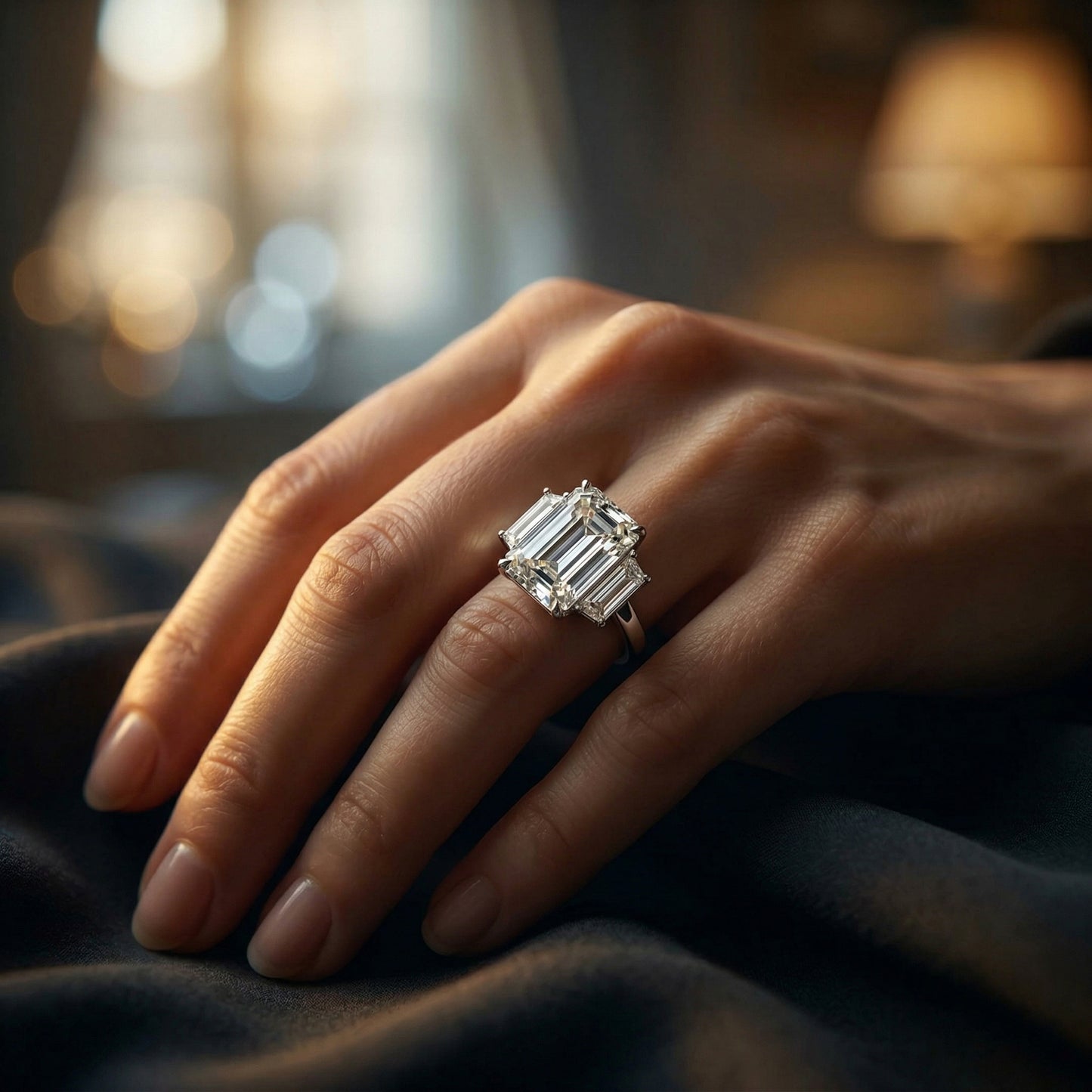 Ring Simple 3 Emerald