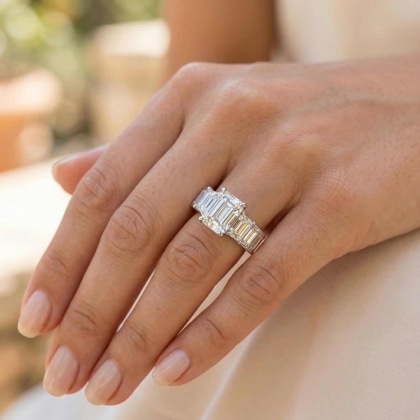 Ring Simple 3 Slide Baguettes