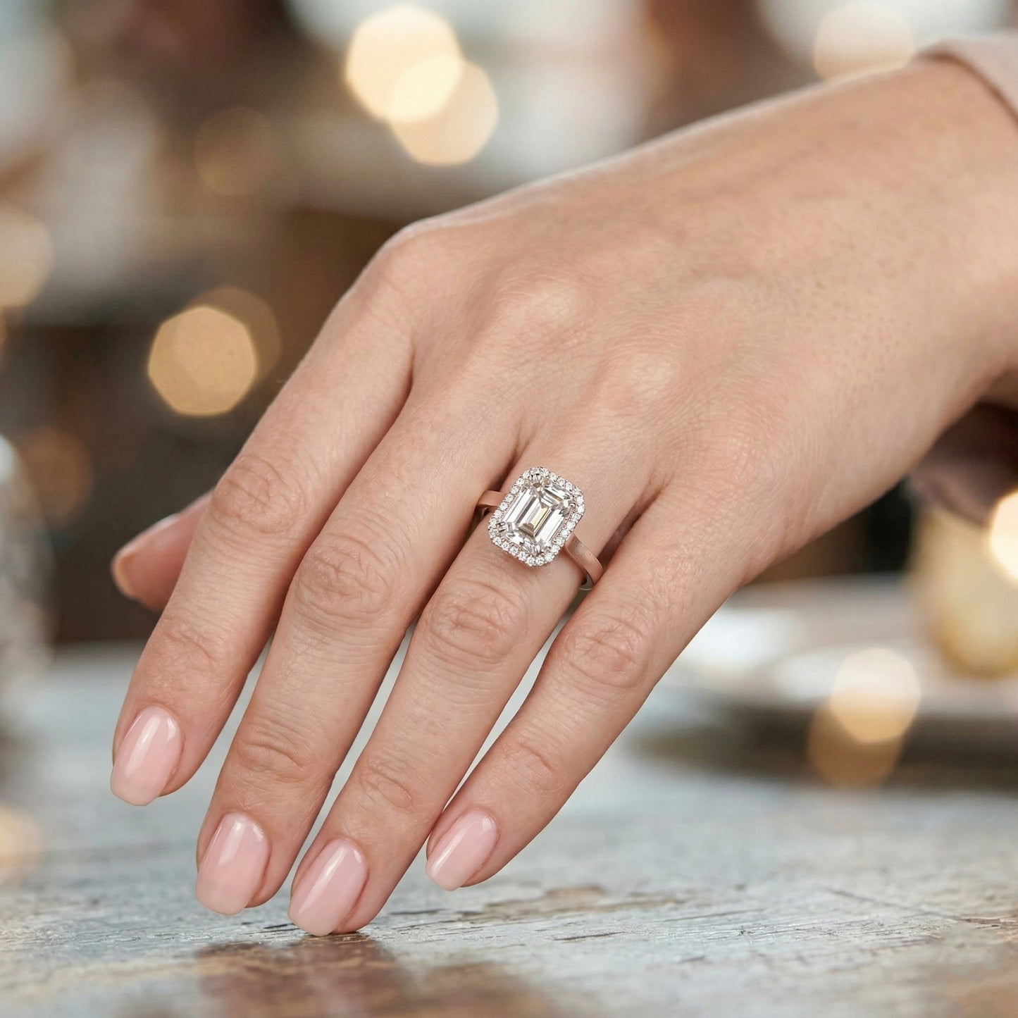 Ring Slide Emerald Rose