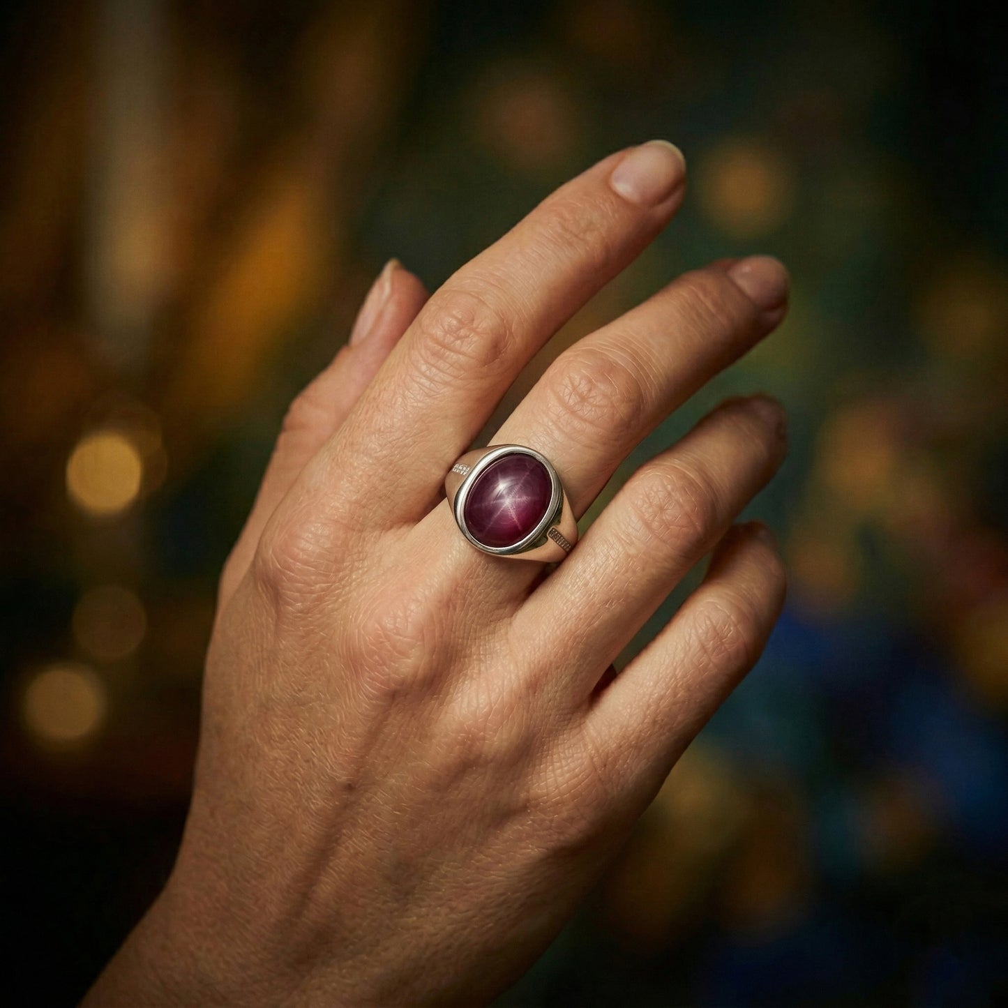 Ring Gypsy Burma Ruby Cab 25